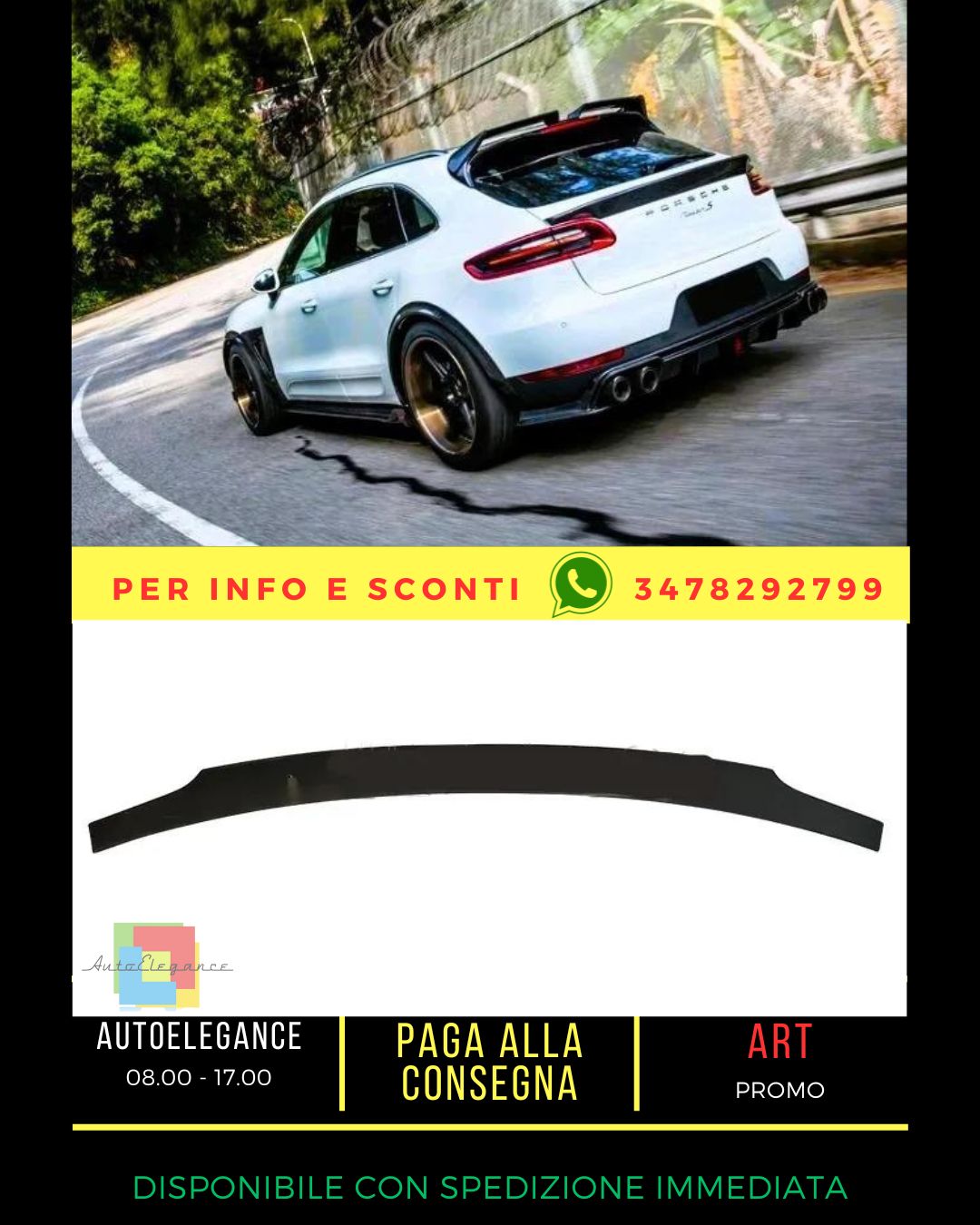 ✨Glossy Black Rear Spoiler Kit Suitable For Porsche Macan 2014+✨