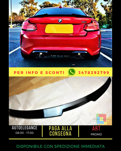 Spoiler posteriore nero lucido adatto per BMW Serie 2 M2 F22 F87