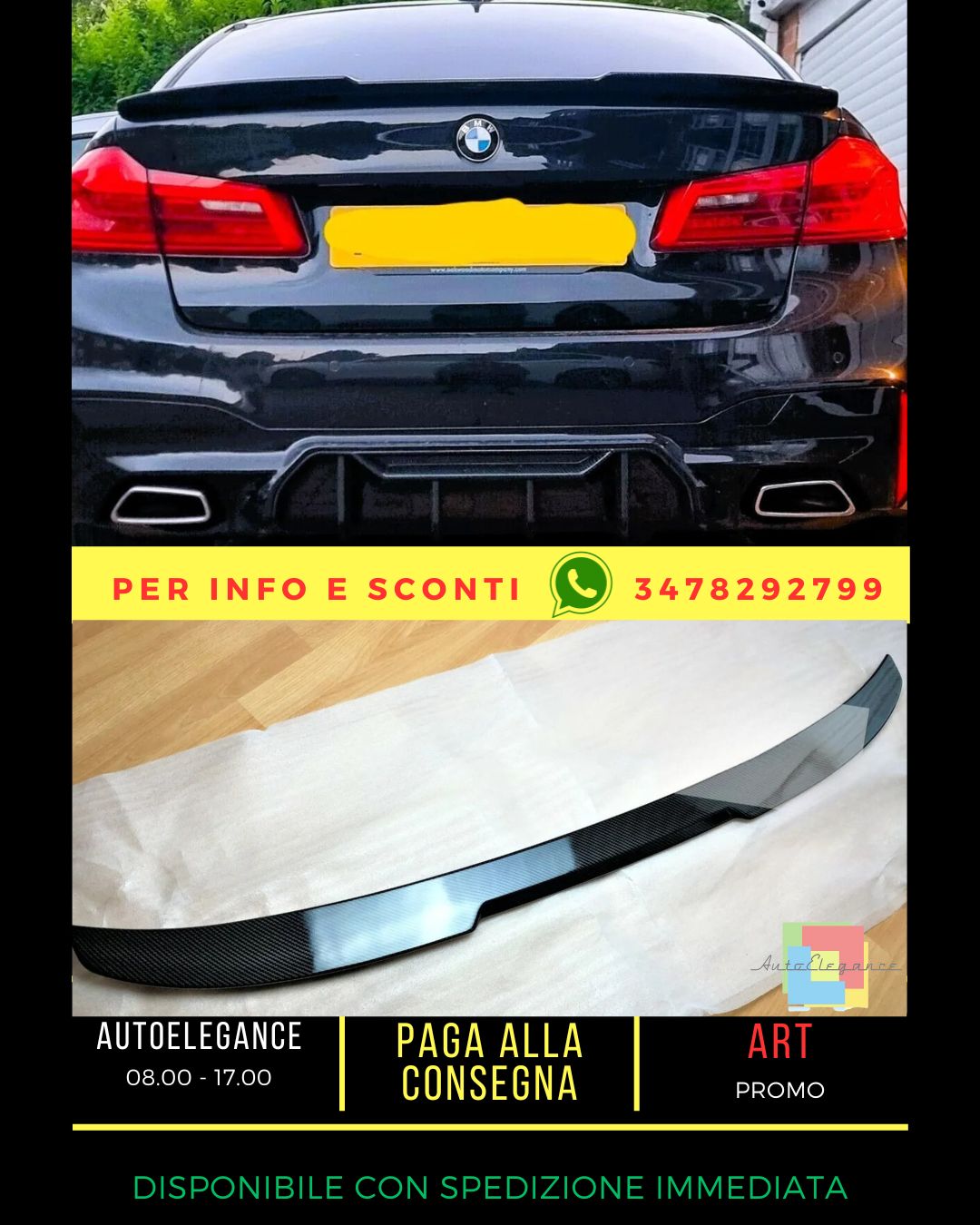 😍Spoiler posteriore in fibra di carbonio adatto per BMW Serie 5 M5 G30 F90 CS😍