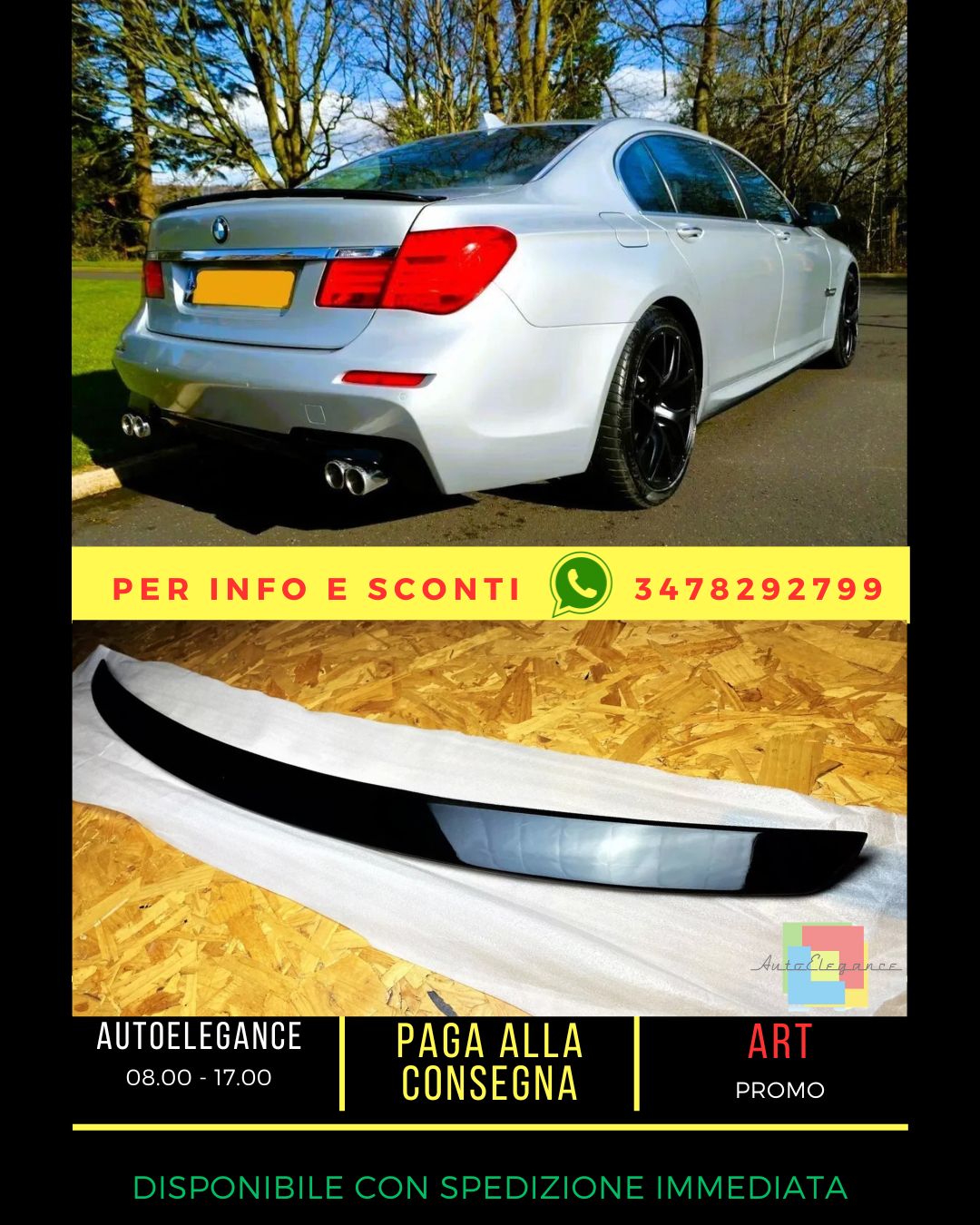 😎Spoiler posteriore nero lucido adatto per BMW Serie 7 F01 F02 M Performance😎