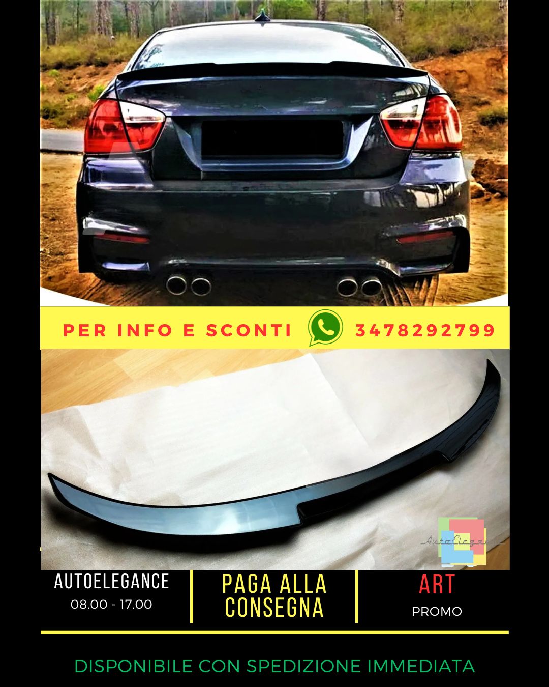 😎Glossy Black Rear Spoiler Suitable For BMW 3 Series M3 E90😎 