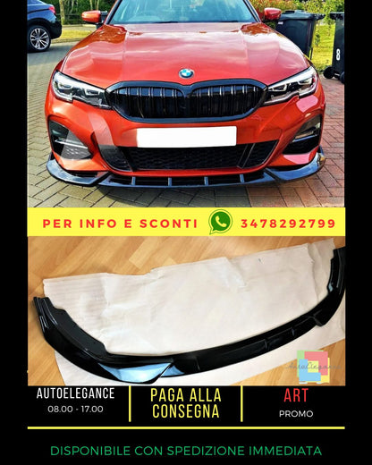🧡Splitter Nero Lucido Adatto Per BMW Serie 3 G20 G21 M Sport Kit🧡