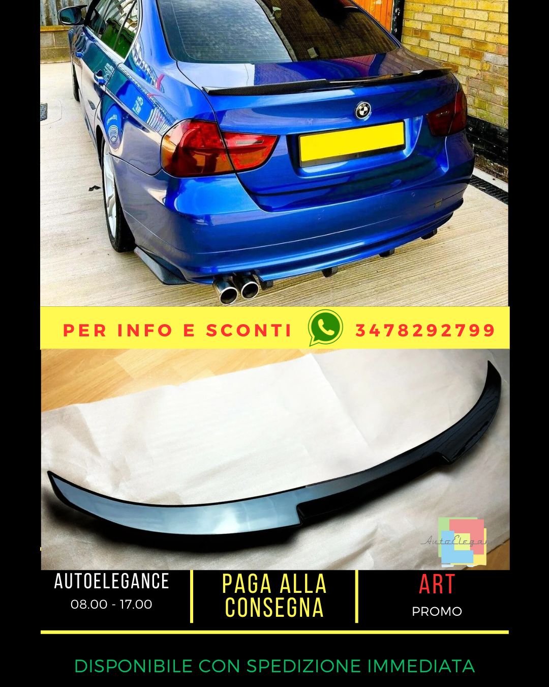 🔥Spoiler posteriore in fibra di carbonio adatto per  BMW Serie 3 M3 E90🔥