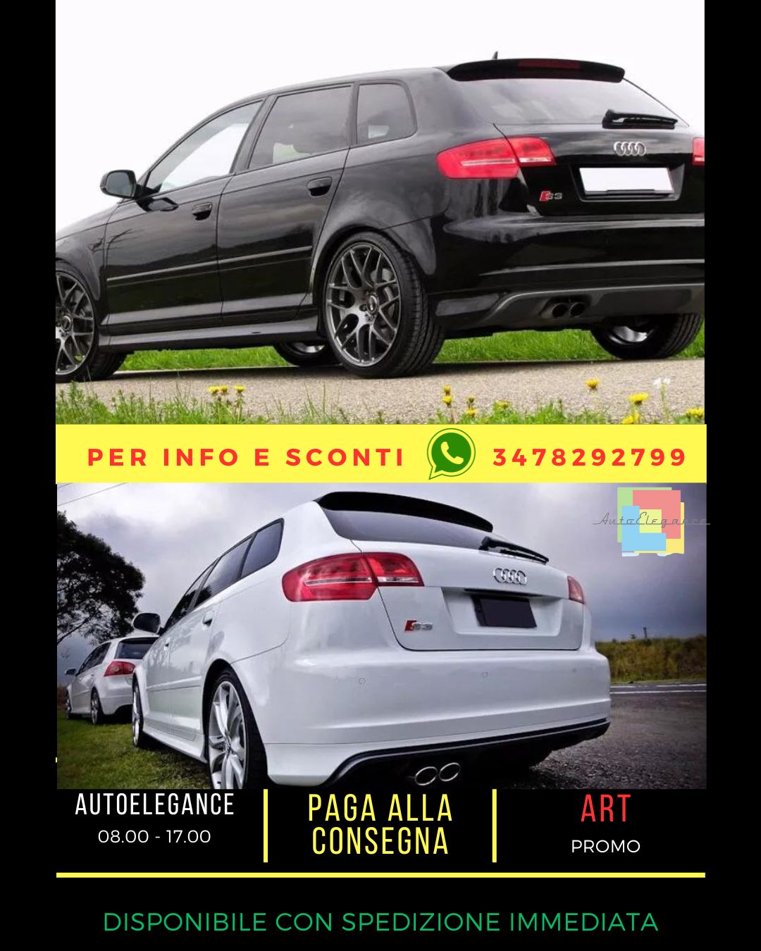 😎AUDI A3 8P SPORTBACK ALERON / SPOILER ( 2005-2013 ) ESTILO S-LINE / S3😎