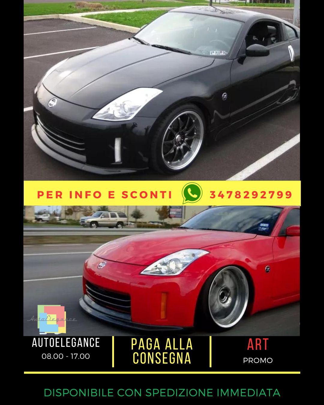 😍SPOILER / MINIGONNA ANTERIORE ADATTO PER NISSAN 350Z RESTYLING (2006-2009)😍