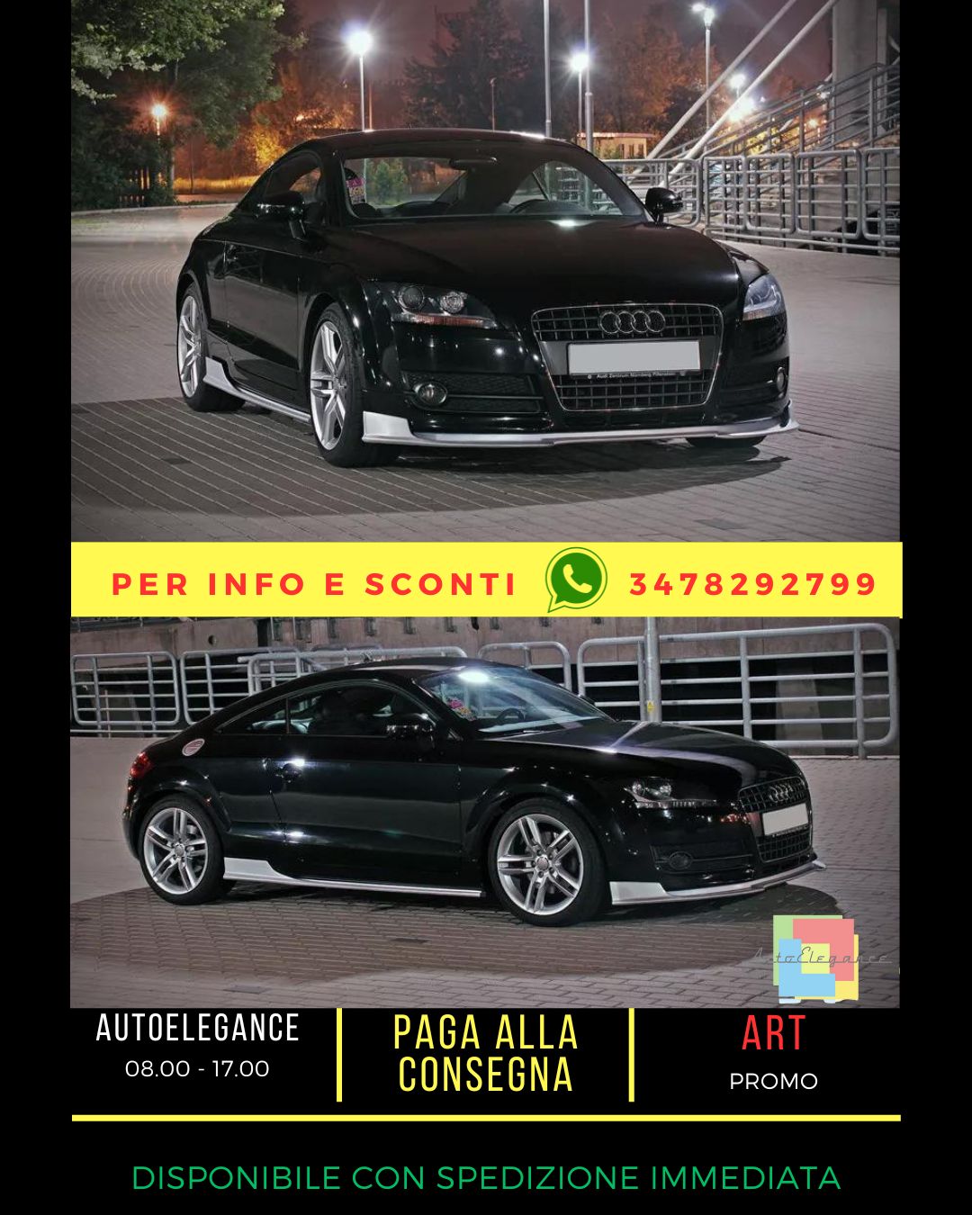 🖤SOTTOPARAURTI ANTERIORE ADATTO PER AUDI TT 8J ( 2006-2010 )🖤