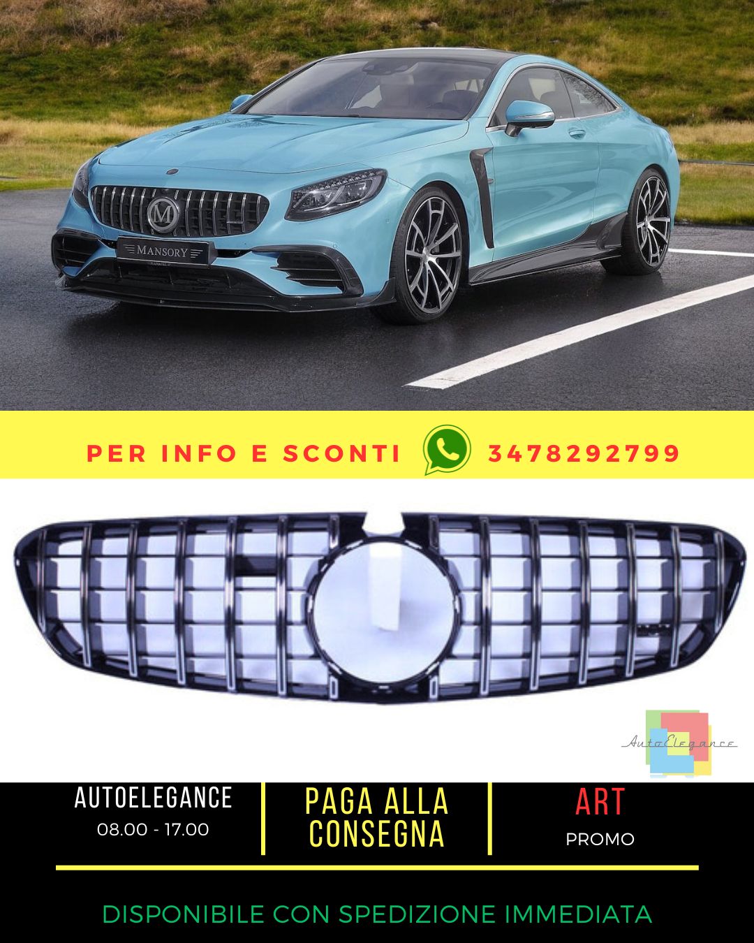 🔥Griglia compatibile con Mercedes E63 2017-2019 cromata🔥