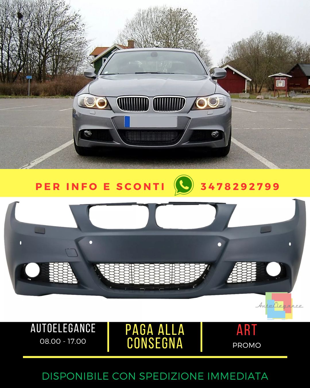 🔥Paraurti per BMW 3 E90 Berlina E91 Touring LCI 08-11 M-Technik Look🔥