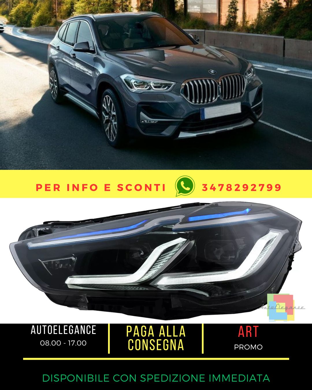😍Fari Full LED per BMW X1 SUV F48 2015-2020 Conversione Alogeni a LED Headlig😍