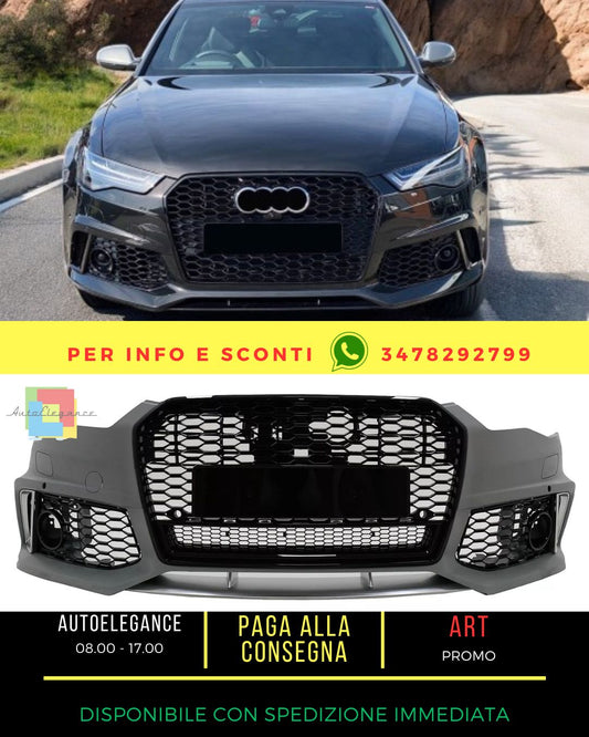 🤩Diffusore Scarico Punte per Audi A6 C8 4K Avant 2018+ S6 Look Nero opaco🤩