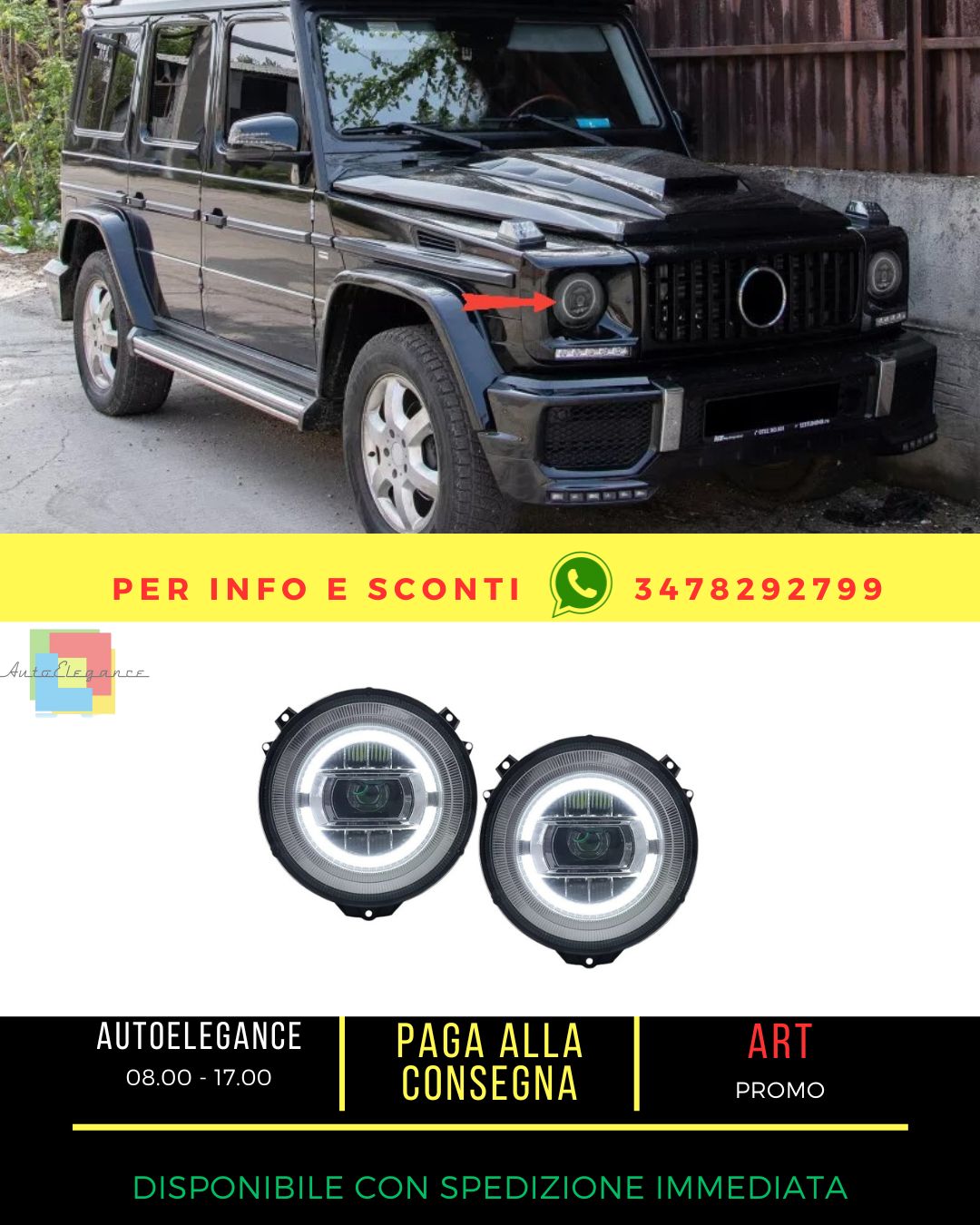 😍Phares Full LED pour Mercedes G W463 05-17 Chrome Facelift 2018 Look😍