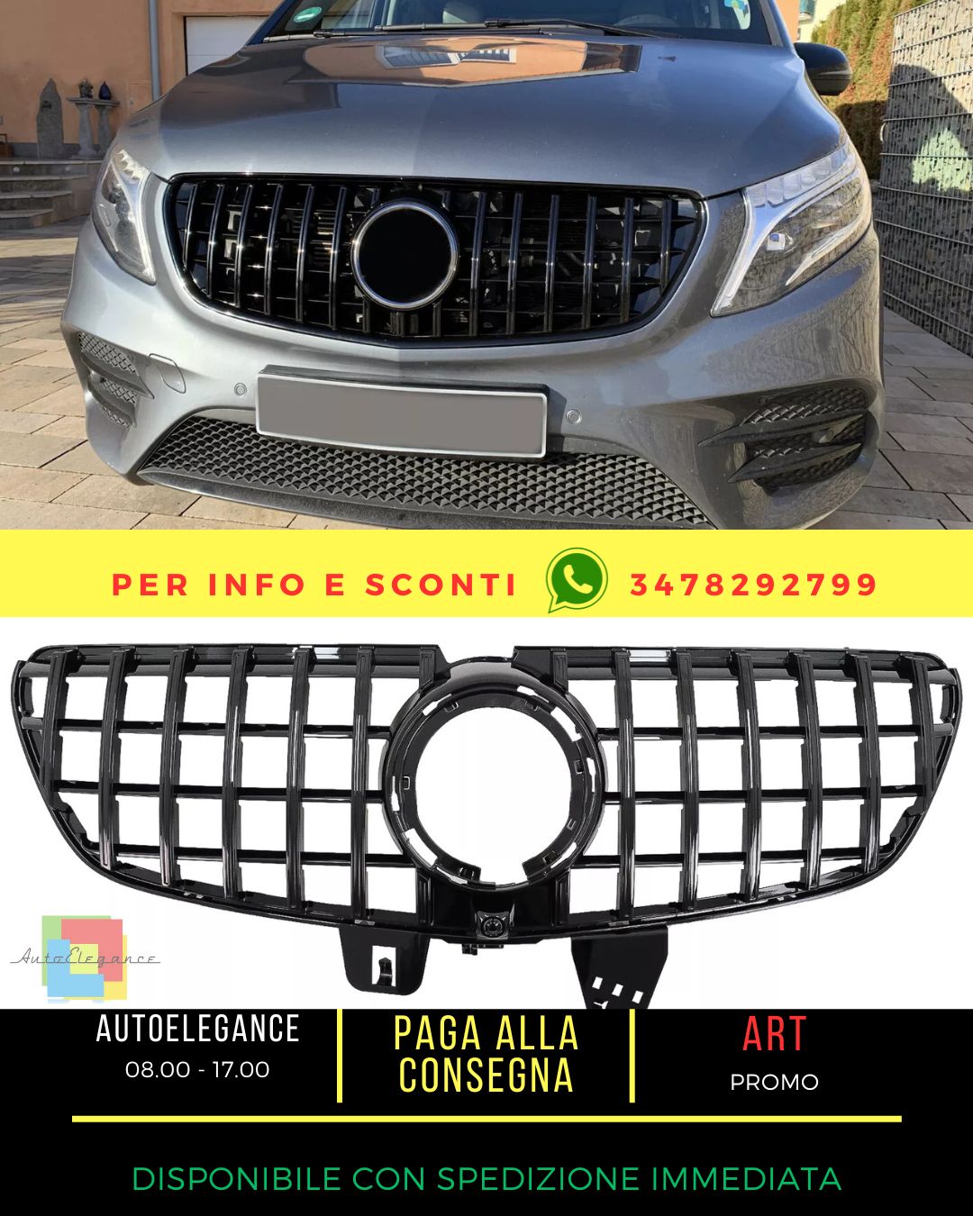 💎Griglia anteriore per Mercedes V W447 Facelift 2020+ GT R Panamericana Look 💎