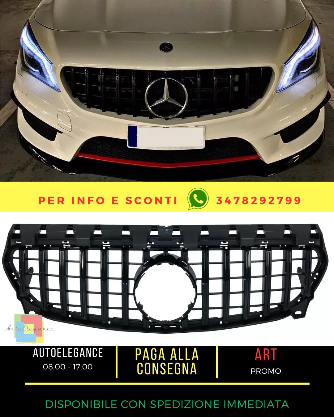 💎Griglia per Mercedes CLA C117 X117 W117 Facelift 16-18 GT-R Panamerica💎