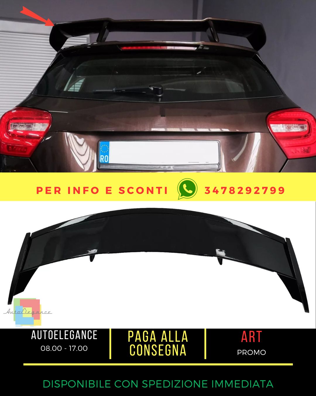 💎Spoiler del cofano del bagagliaio per Mercedes Classe A W176 12-18 A45 Gloss💎