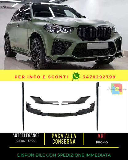 😎Paraurti Aero Kit Labbro Splitter per BMW F95X5M Competition 18+ Nero Lucido😎