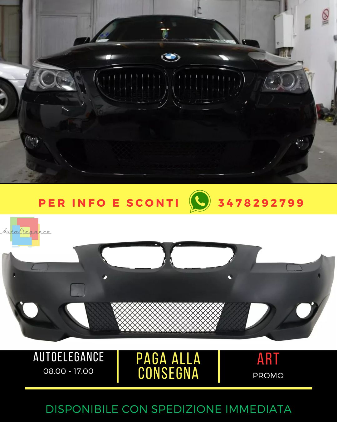 😍Paraurti per BMW Serie 5 E60 E61 03-07 M-Tech look senza fendinebbia-😍