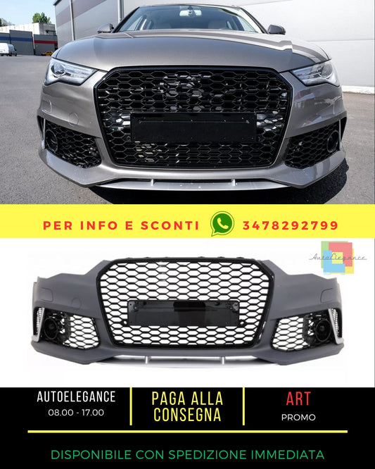 ⭐Front Bumper for Audi A6 C7 4G Facelift 2015-2018 RS6 Look With S Grille⭐ 