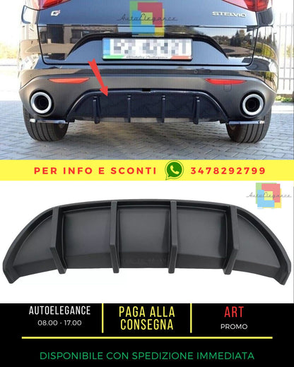 ✨Diffusore Aria Posteriore Valance per Alfa Romeo Stelvio 949 2016-2020 Nero✨