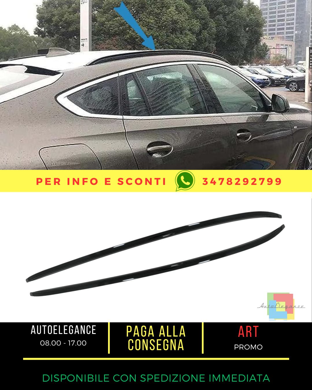 ✨Mancorrenti sul tetto decorativi per BMW X6 F16 15-19 nero lucido✨