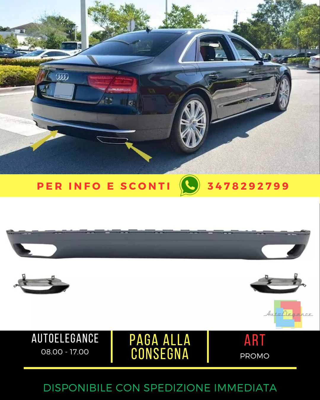 ✨Diffusore per Audi A8 D4 10-14 Silenziatore Scarico W12 Design✨