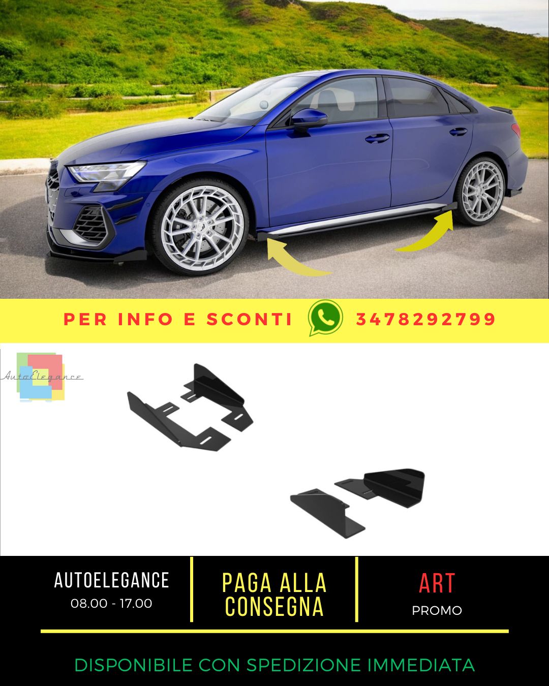 😎Alette laterali adatto per Audi A3 S-Line Sedan / S3 Sedan 8Y Facelift😎