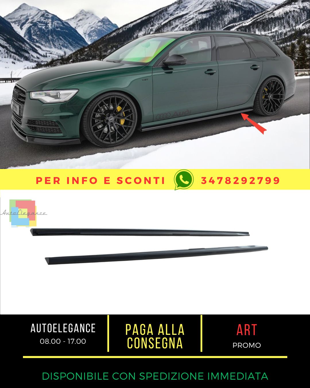 🔥Diffusori Minigonne Laterali V.2 adatto per Audi A6 S-line / S6 C7🔥