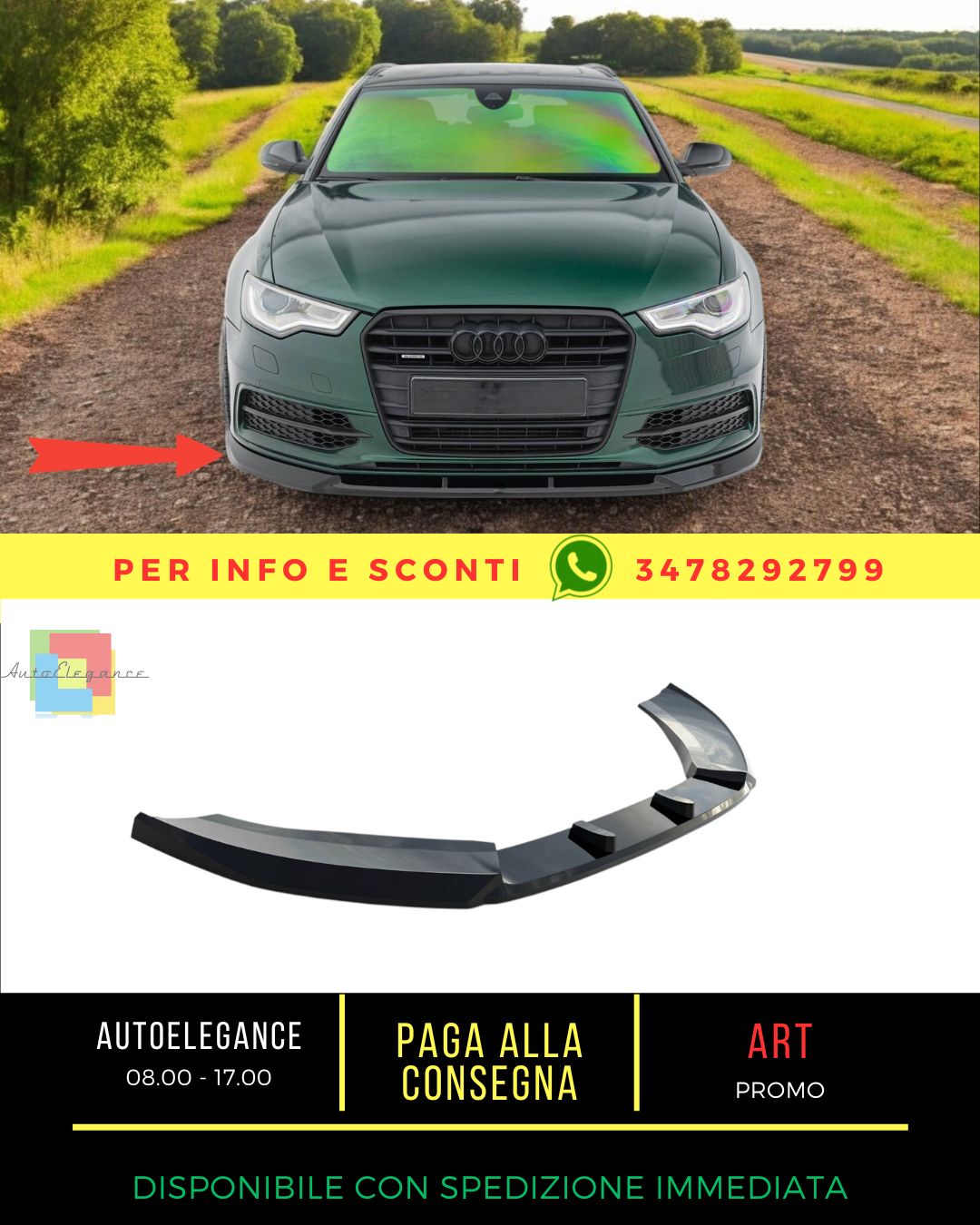 🔥Splitter anteriore V.3 adatto per Audi A6 S-line / S6 C7🔥