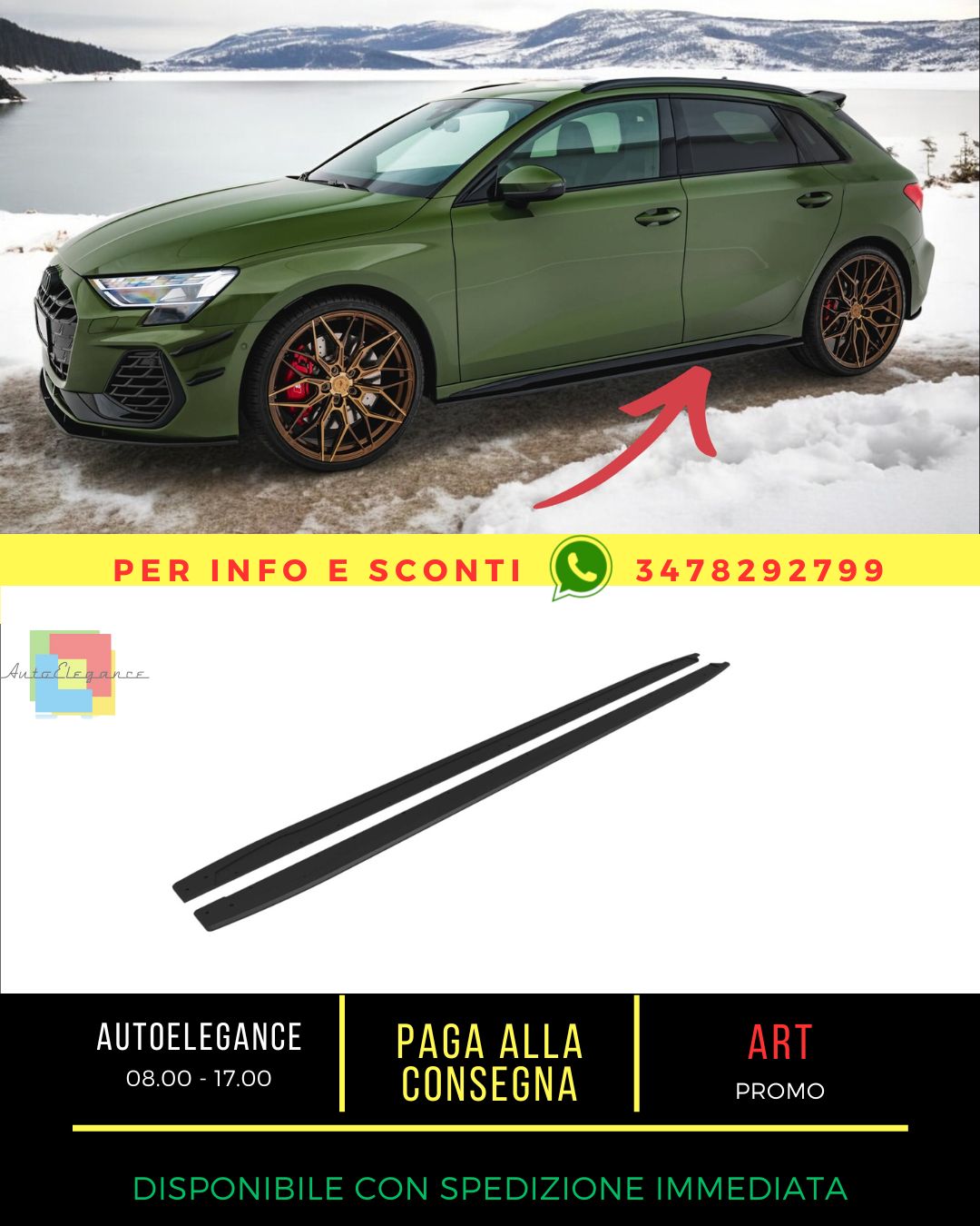 😎Minigonne Street Pro adatto per Audi S3 Sportback / A3 S-line Sport😎