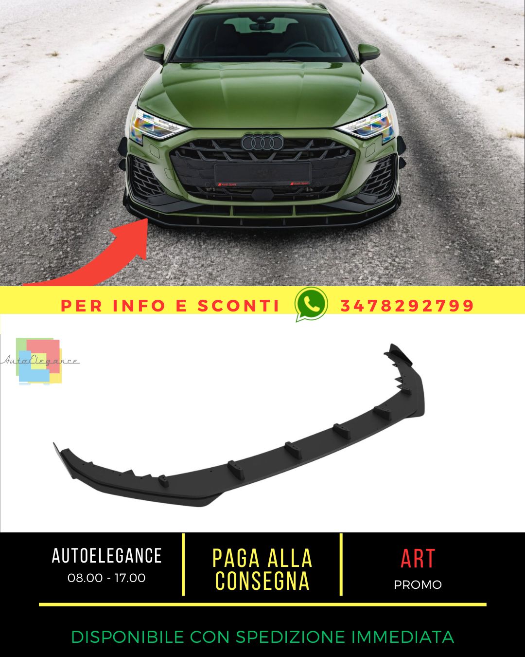 😎Splitter Street Pro V.1 + flap Audi S3 Sportback / A3 S-line Sport😎