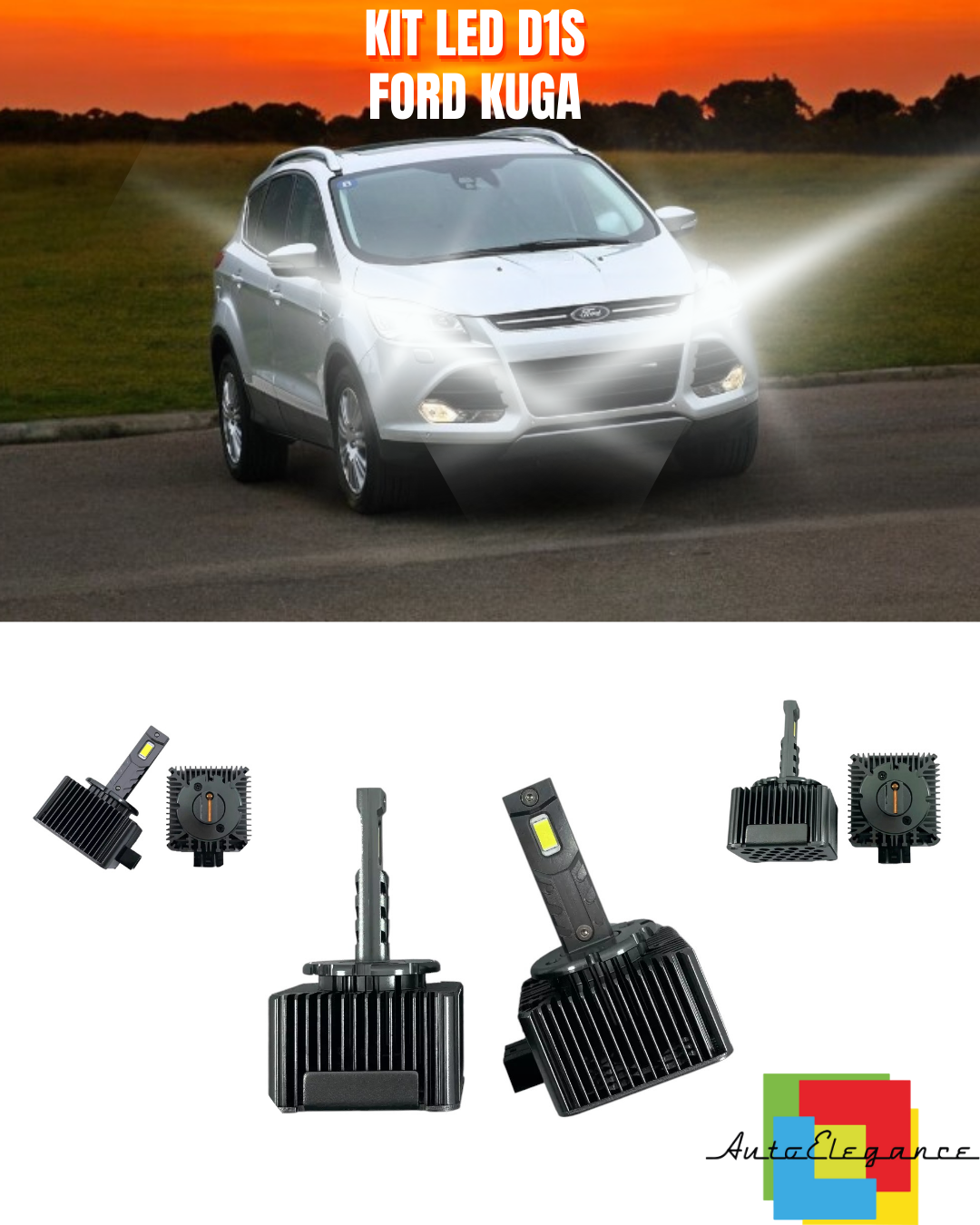 ❤️ LAMPADE ANABBAGLIANTI D1S KIT LED 6000K ADATTO PER  FORD KUGA❤️