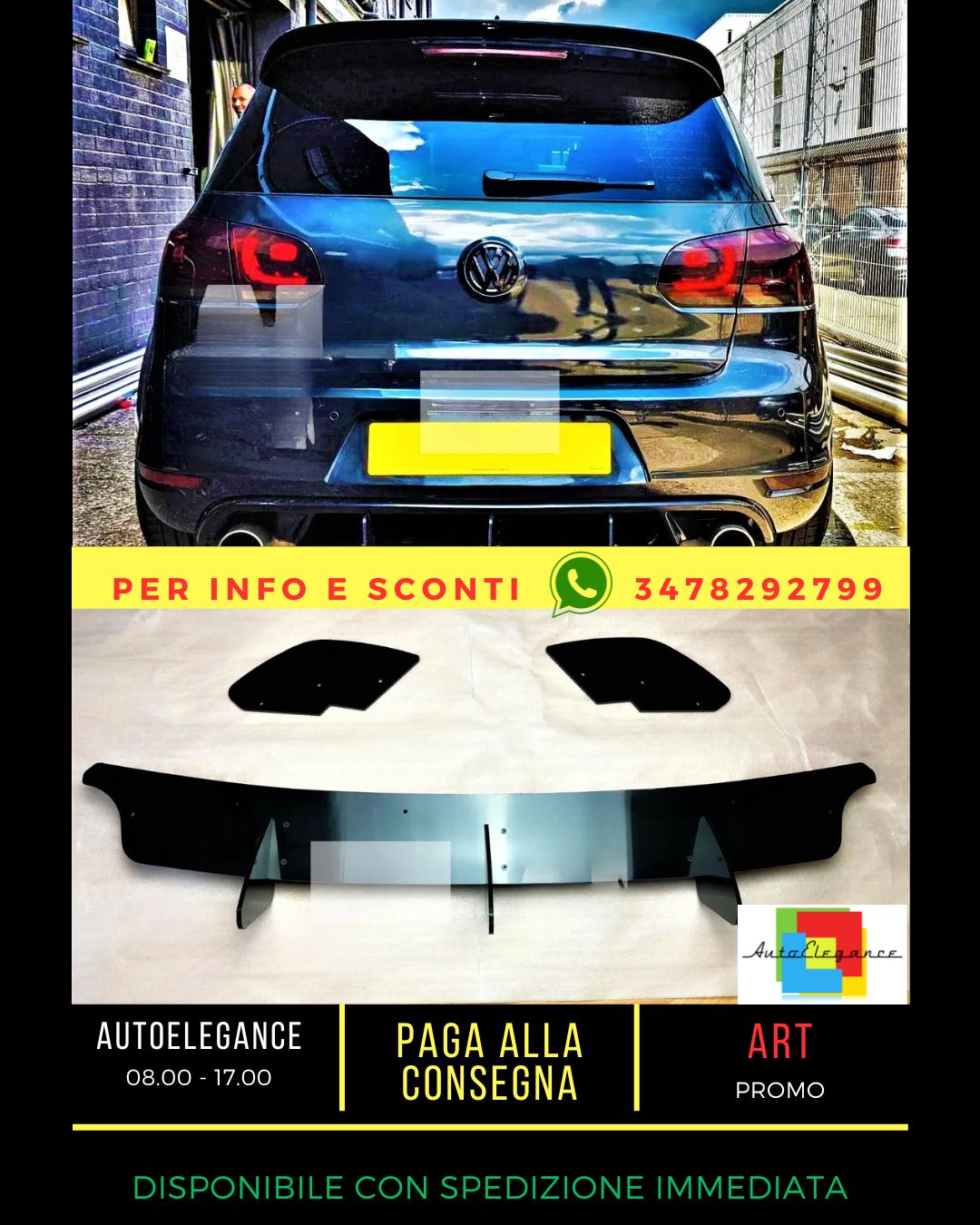 💥Rear Diffuser Kit Suitable for VW Golf GTI MK6💥