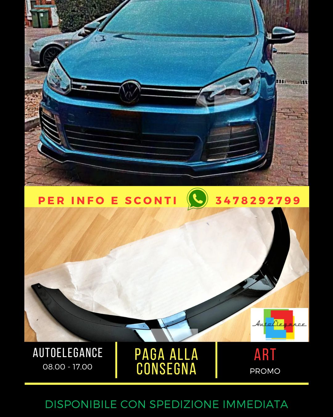 😎Kit diffusori nero lucido adatto per VW Golf MK6 R20 R nero lucido 2008-2013😎