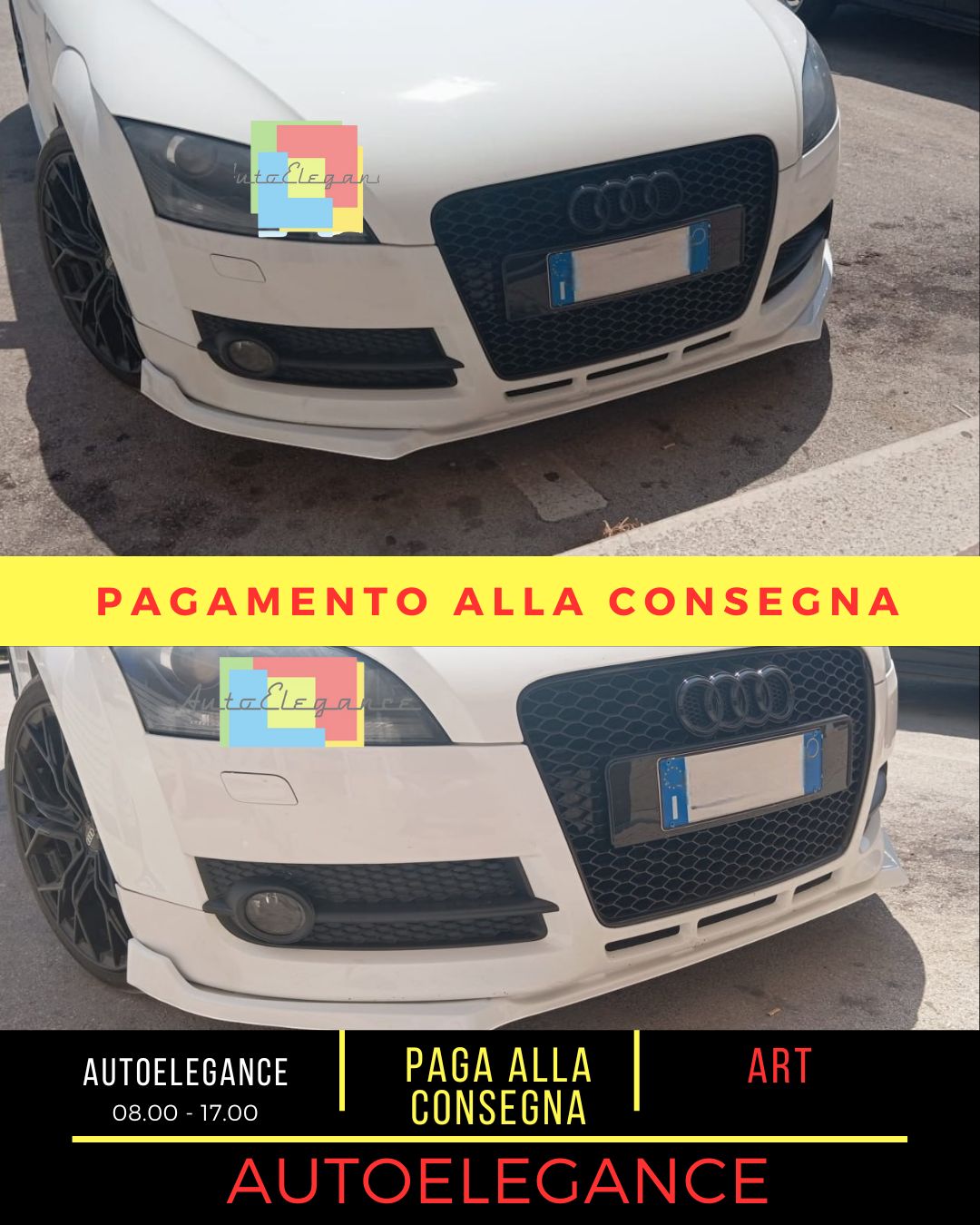 ⭐Art.0100 Splitter Anteriore Audi TT 8J Nero Lucido⭐