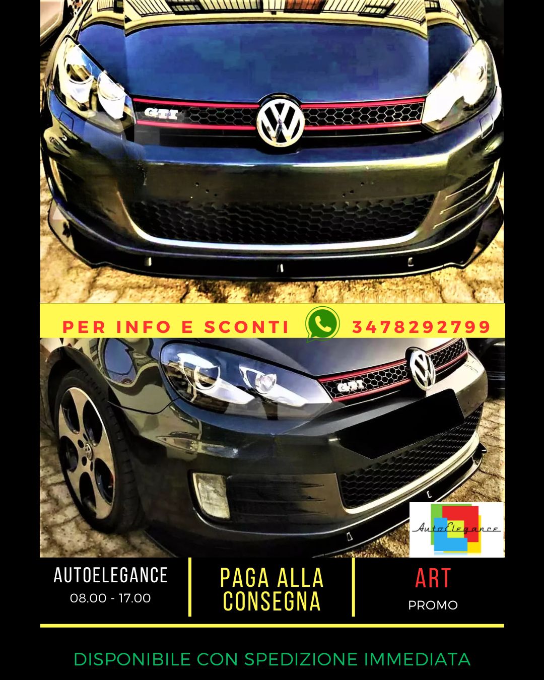 💎Carbon Fiber Splitter Fit For VW Golf MK6 GTD GTI 2008-2013💎