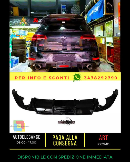 ⭐Diffusore nero lucido adatto per VW Golf GTD GTI TSI TDI MK7⭐
