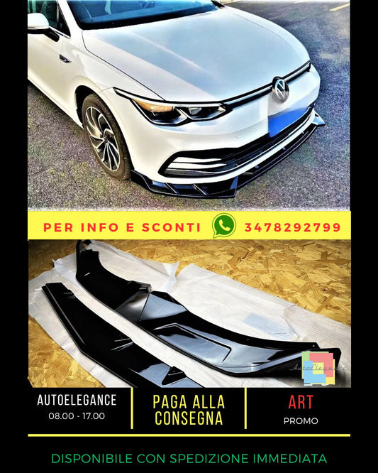 😎KIT Splitter nero lucido adatto per VW Golf MK8 GTI GTD R Line 2020+😎