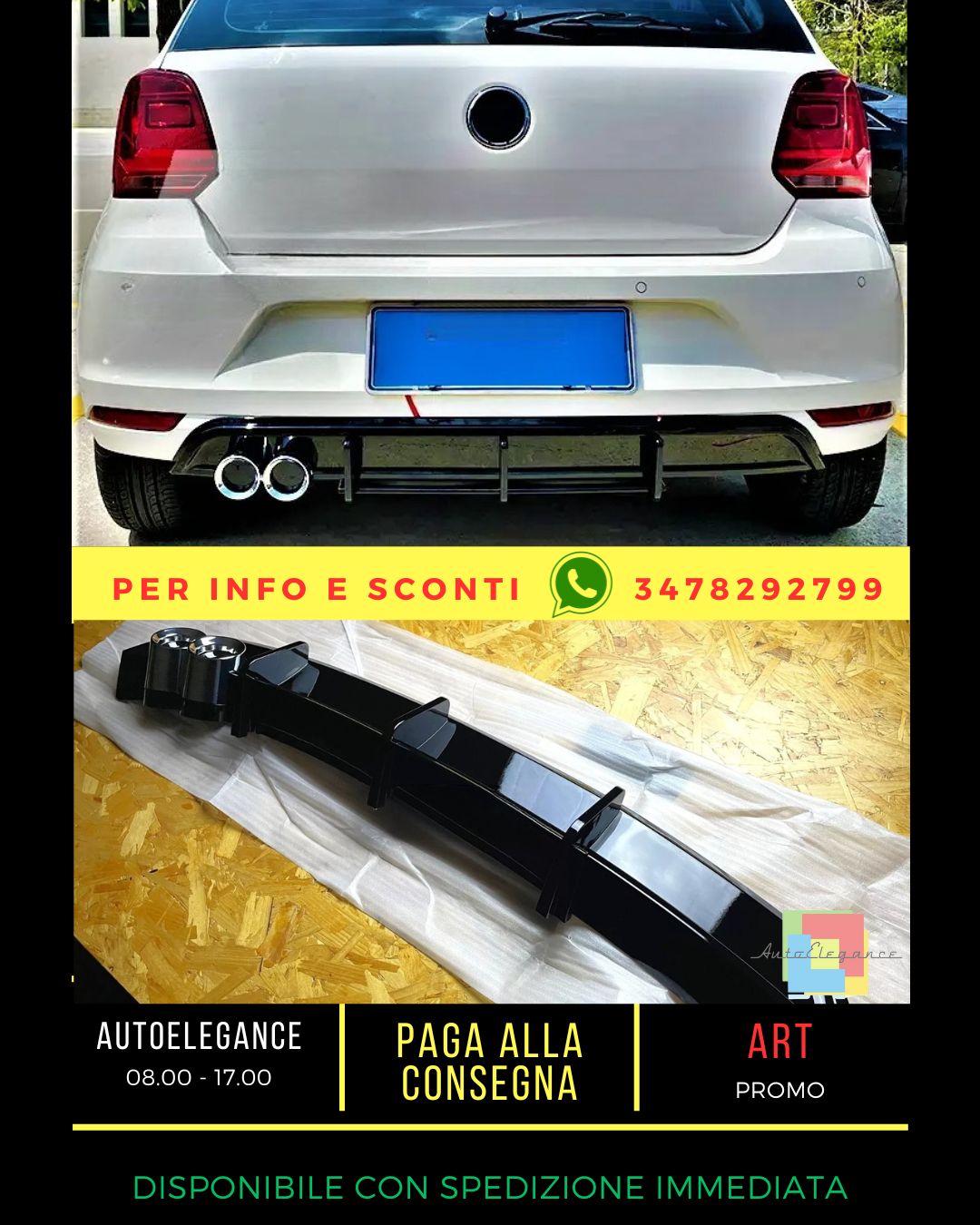 🤍Diffuser kit suitable for VW Volkswagen Polo MK5 6C 'GTI Style' 2014-2017🤍