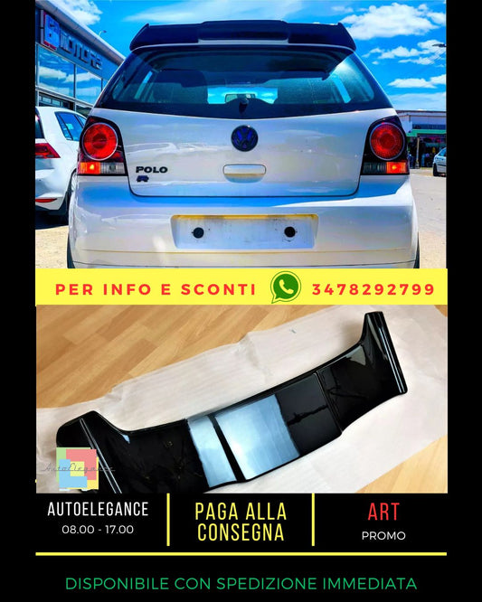 ⚡Glossy Black Spoiler Suitable For Polo MK4 9N Batman Style Wing Lip 20⚡ 