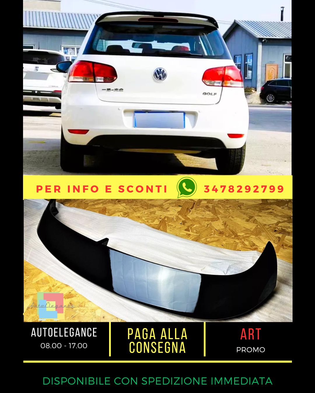 🤍Glossy Black Spoiler Kit Suitable for VW Golf MK6 TSI TDI 'GTI R R20🤍 