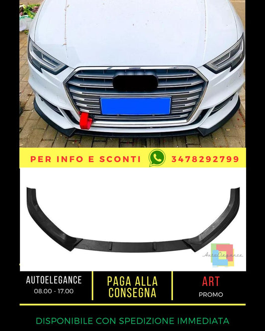 Kit splitter nero lucido adatto per Audi A3 S3 S Line 8V Gloss 17-20