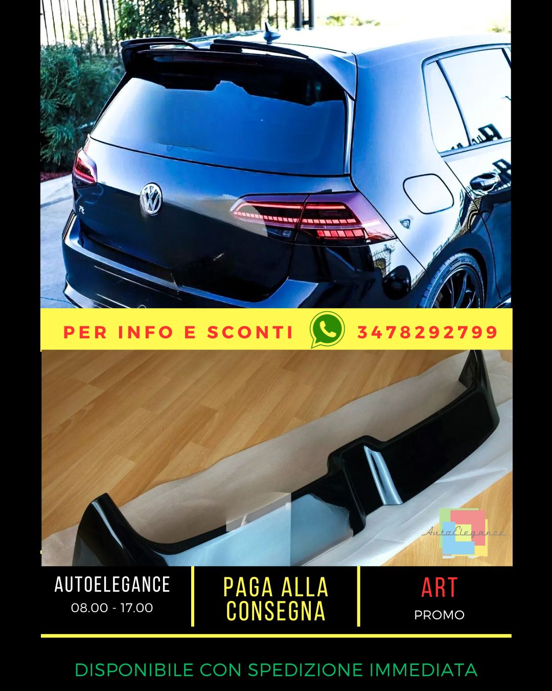 Carbon Fiber Spoiler Fit For VW Golf R GTD GTI MK7 MK7.5