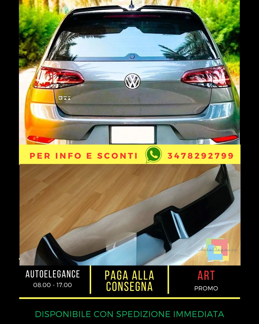 Carbon Fiber Diffuser Fit For VW Golf GTD GTI TSI TDI MK7.5