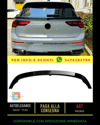 😎Glossy Black Spoiler Kit Suitable For VW Golf MK8 GTD GTI R TS😎