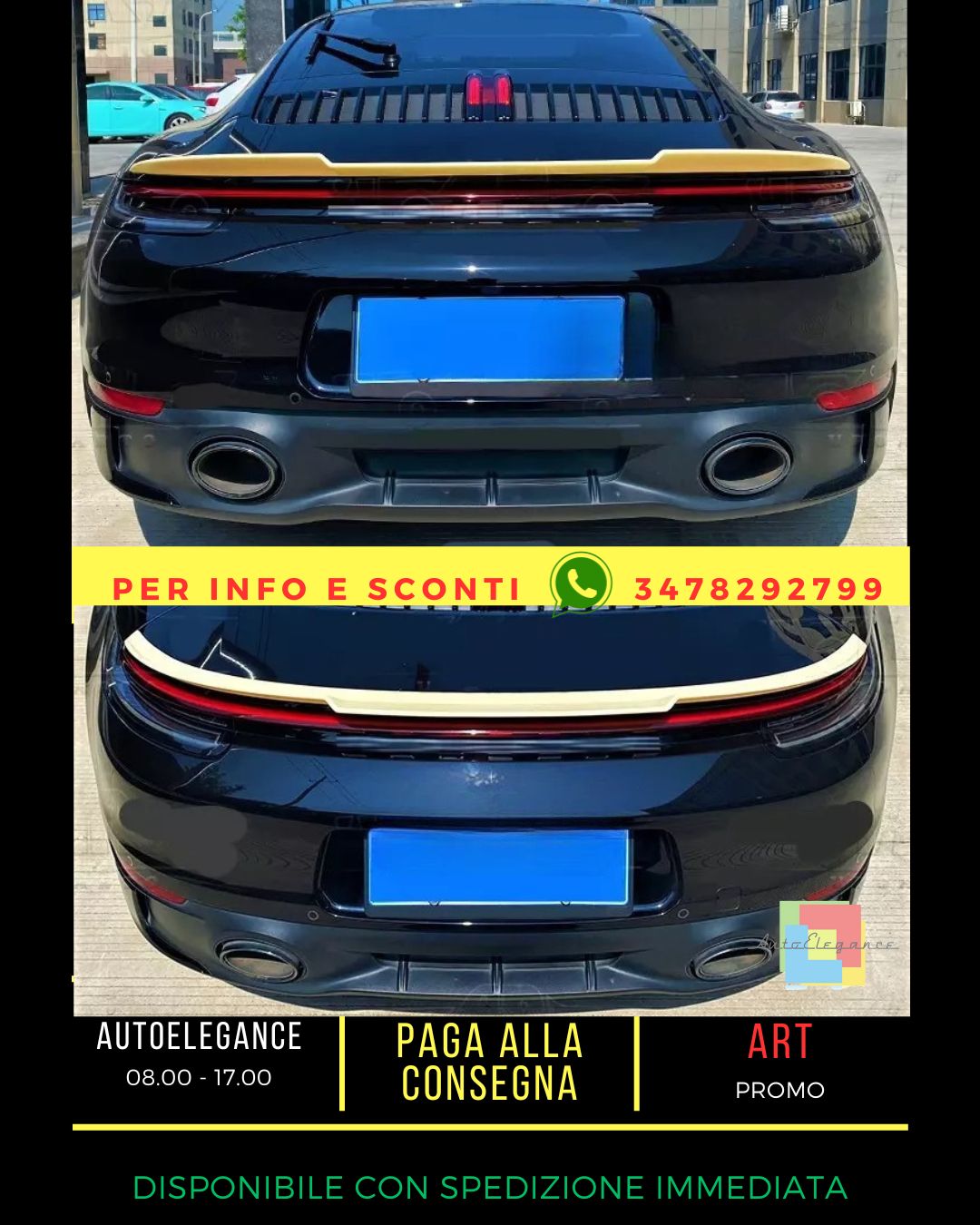🖤KIT black gloss spoiler suitable for Porsche 911 Carrera 992 2019+🖤