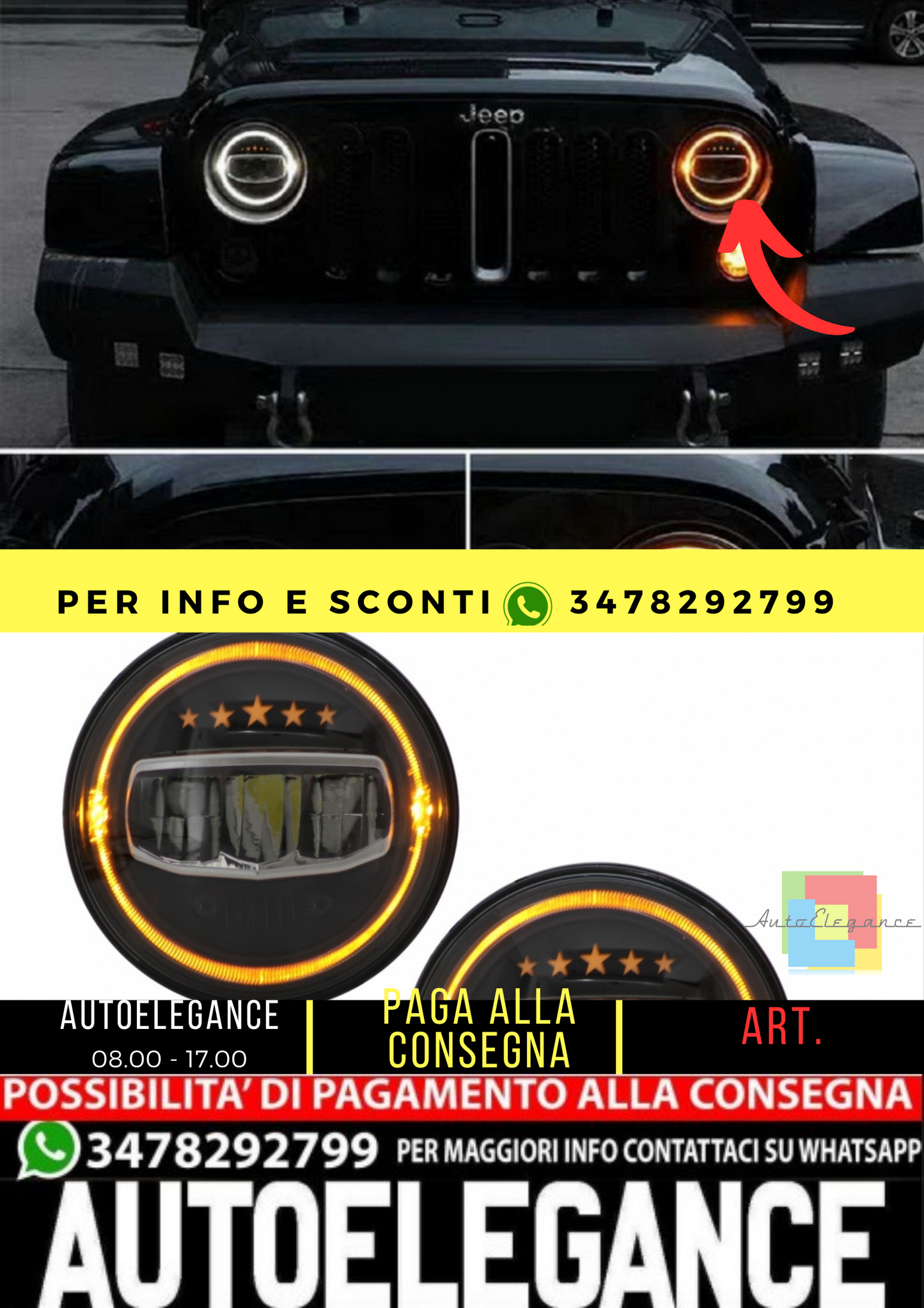 😎 Fari a LED CREE da 7 pollici Angel adatto per Jeep Wrangler JK 😎