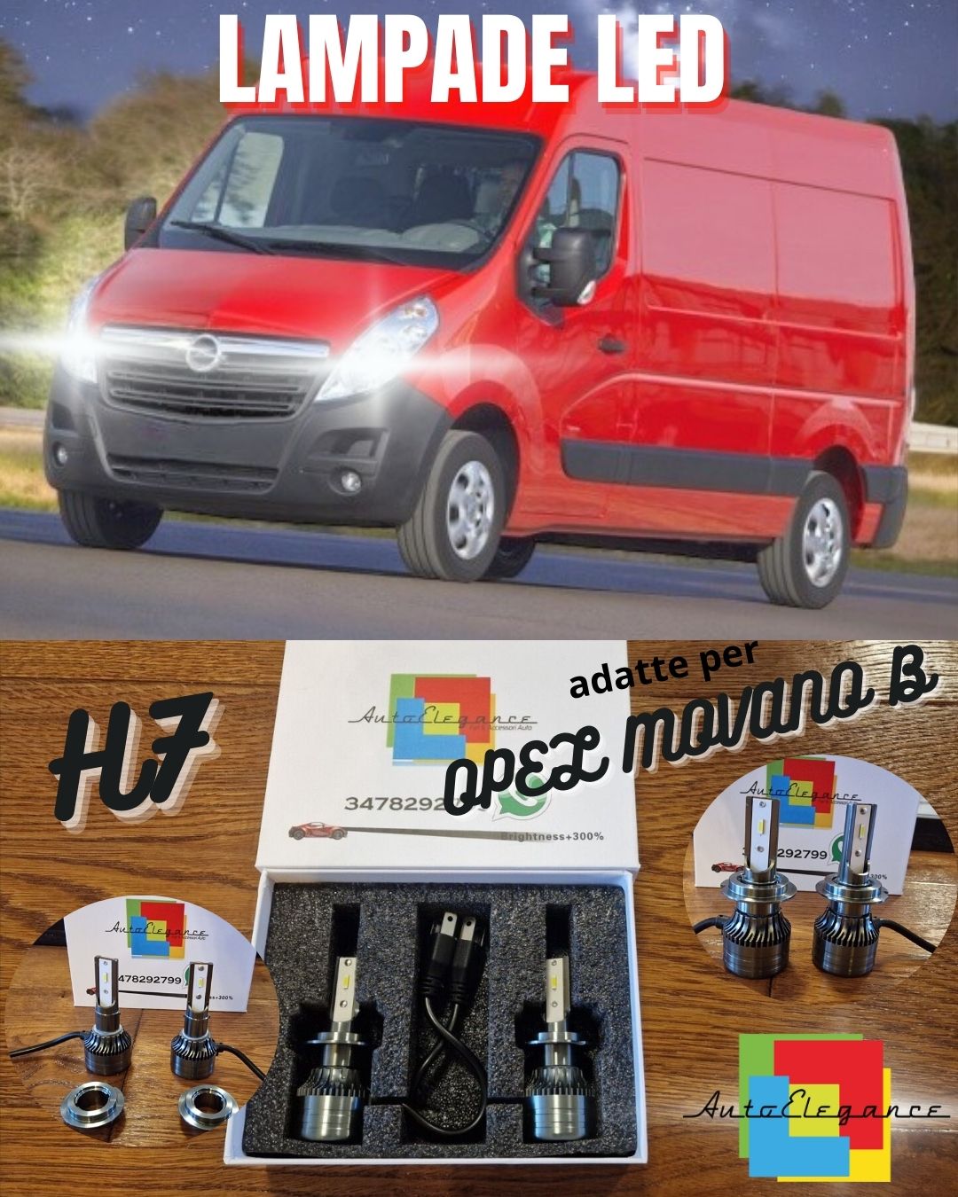 LED Bulbs Kit for Opel Movano B LOW BEAM H7 White Light CANbus 6500K