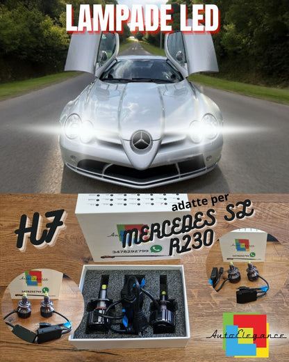 Lampade LED H7 per Mercedes SL R230 Luci ANABBAGLIANTI CANbus 6500K 12000 Lumen