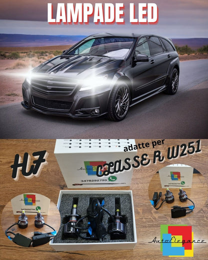 Kit LED H7 per Mercedes Classe R W251 Anabbaglianti Lenticolari CANbus 12000LM