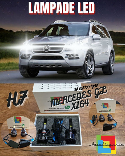Kit Full LED H7 per Mercedes GL X164 ANABBAGLIANTI CANbus Bianco POTENTE 6500K