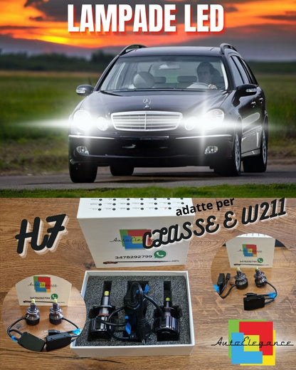 Kit LED H7 CANbus per Mercedes Classe E W211 ANABBAGLIANTI Bianco Ghiaccio 6500K